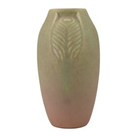 Rockwood Pottery Matte Peacock Fetaher Vase