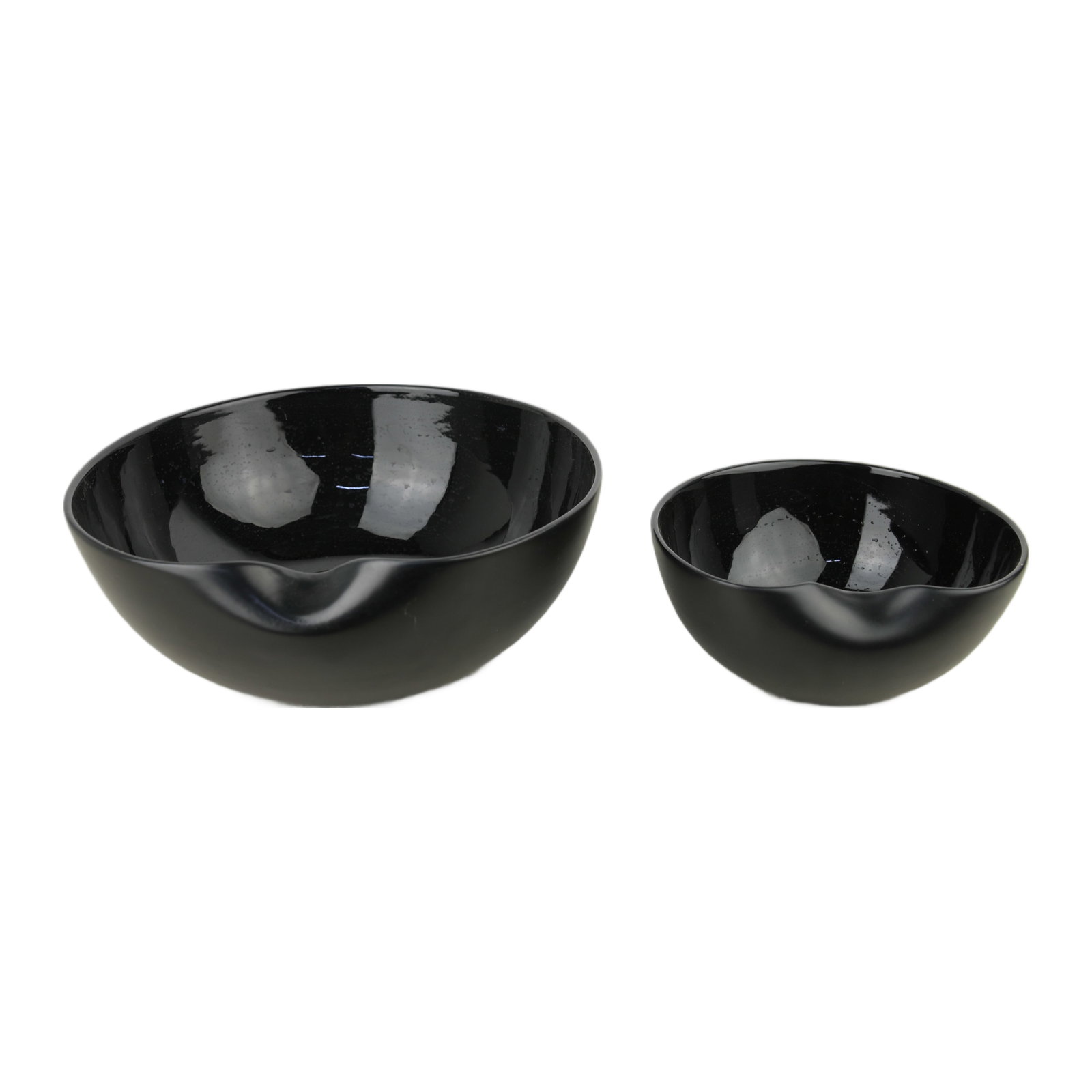 Elsa Peretti Thumbprint Bowl Designed for Tiffany & Co: Elsa Peretti Thumbprint Bowl Designed for Tiffany & Co. Handmade Mouth Blown Venetian Glass Large Bowl 11" Diameter Height 4.5 Small bowl Diameter 7.5" Height 3.5"