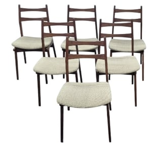 MCM Mid Century Set 6 Chairs Rosewood