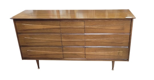 MCM Mid Century Modern Long Dresser With Mirror
