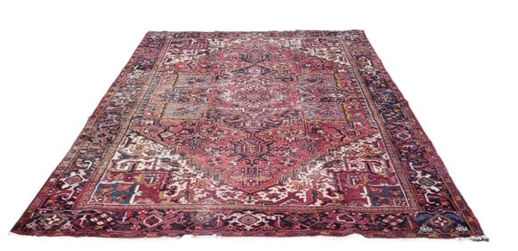 Vintage Persian Hand Woven Heriz Carpet