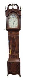 Exceptional Federal Style Inlaid Grandfather Clock Thomas Harland Norwich