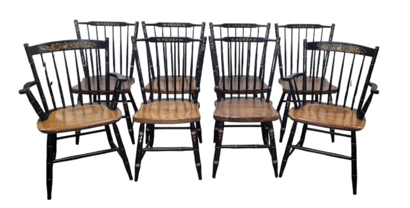 Fine Set 8 Hitchcock Chairs Signed (1 of 6)