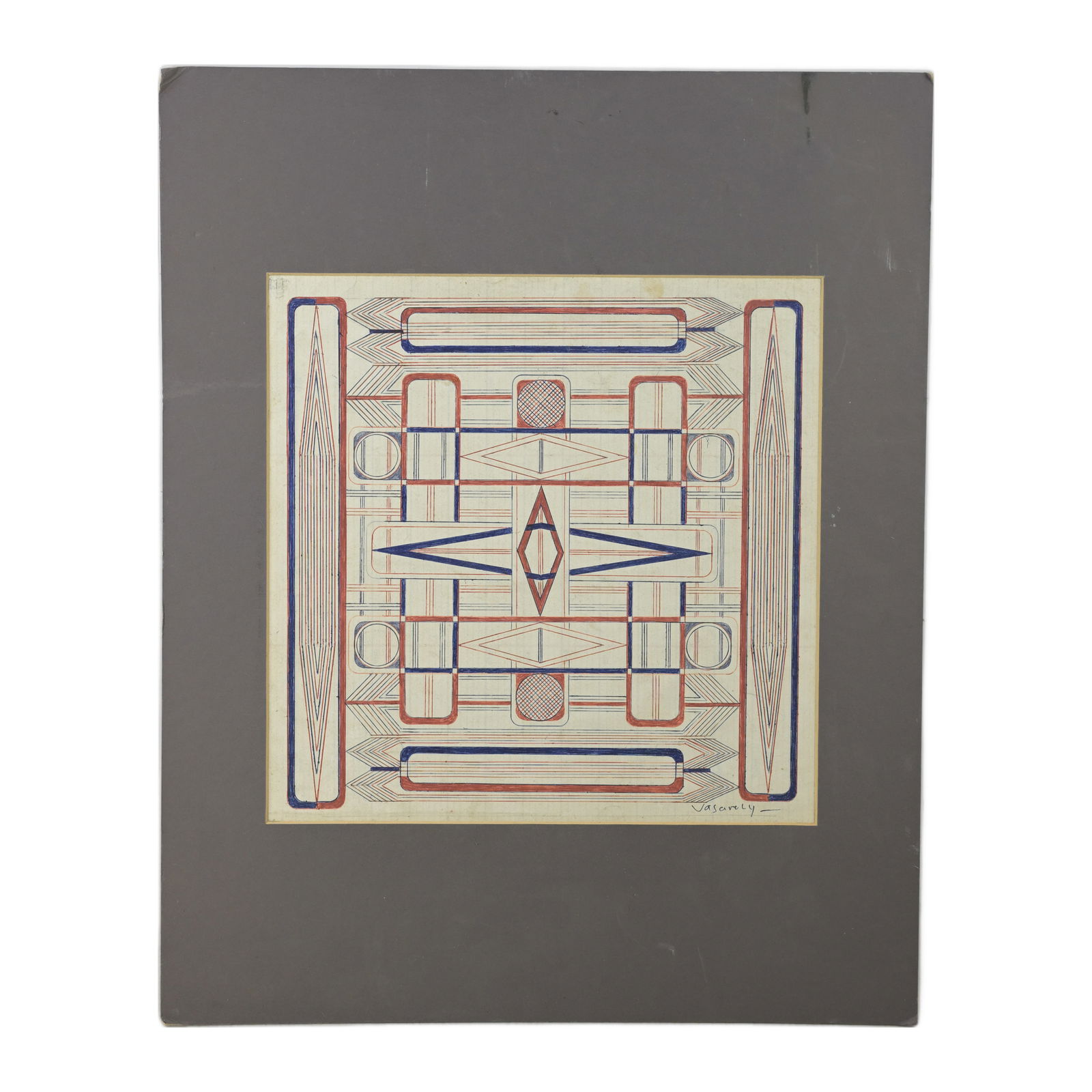 Optical Artwork Signed Victor Vasarely Mid Century