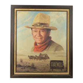 John Wayne Farewell Painting Signed Sk Smith