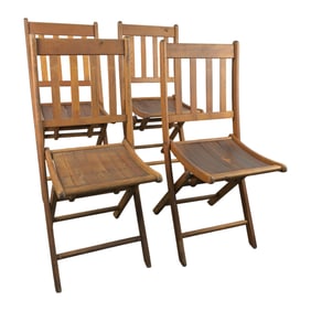 Teak Folding Chairs Lot of 4