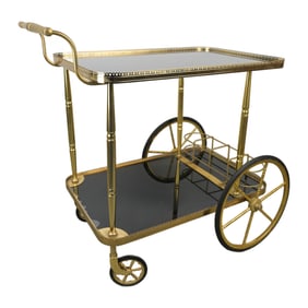 Vintage Hollywood Regency-style bar cart