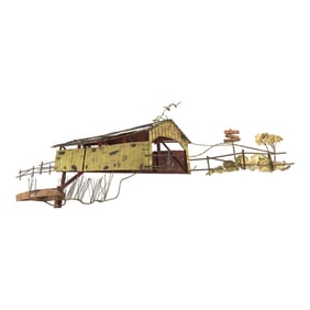 Curtis C. Jere Chrome Wall Sculpture Mid Century Modern Brutalist Art Signed