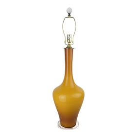 Italian Mid-Century Orange-Amber Murano Glass Table Lamp