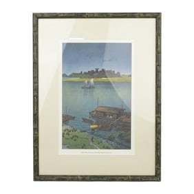 Print Rainy Day in June at the River Arakawa, June 1932