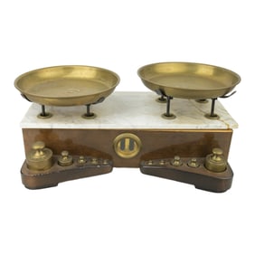 Vintage Pasquale Bilance Snc Castendoles 5kg Scale Talian Weight Scale Marble Brass