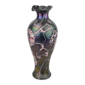 Black Tall Art Glass Vase