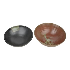 Set of Two Vintage Japanese Pottery Bowls