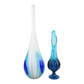 Mid Century Modern Hand Blown Glass Vases