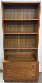 Mid-Century Danish Walnut Hutch Bookcase Cabinet