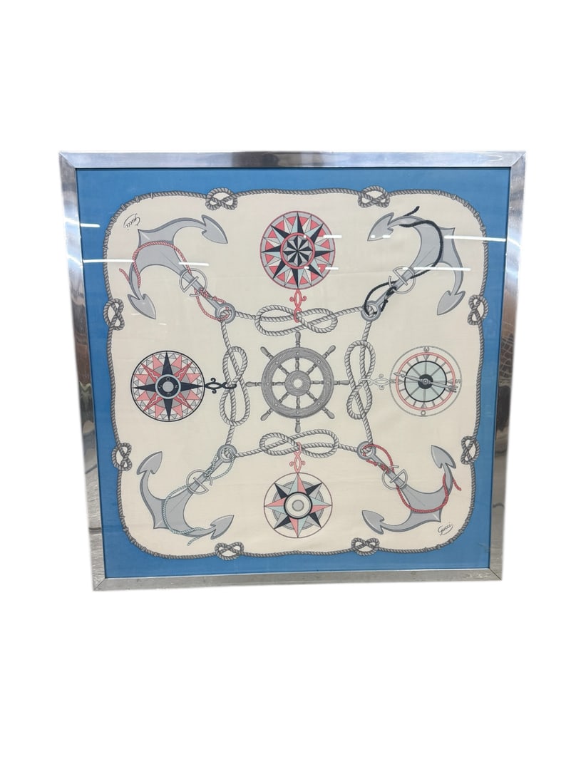 Gucci Framed Silk Scarf *Nautical Themed*: Gucci Framed Silk Scarf *Nautical Themed*Measures:35.5" by 35.5"