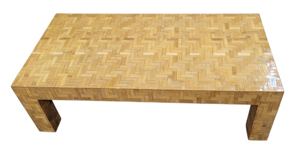 Vintage Bamboo Woven Coffee Table