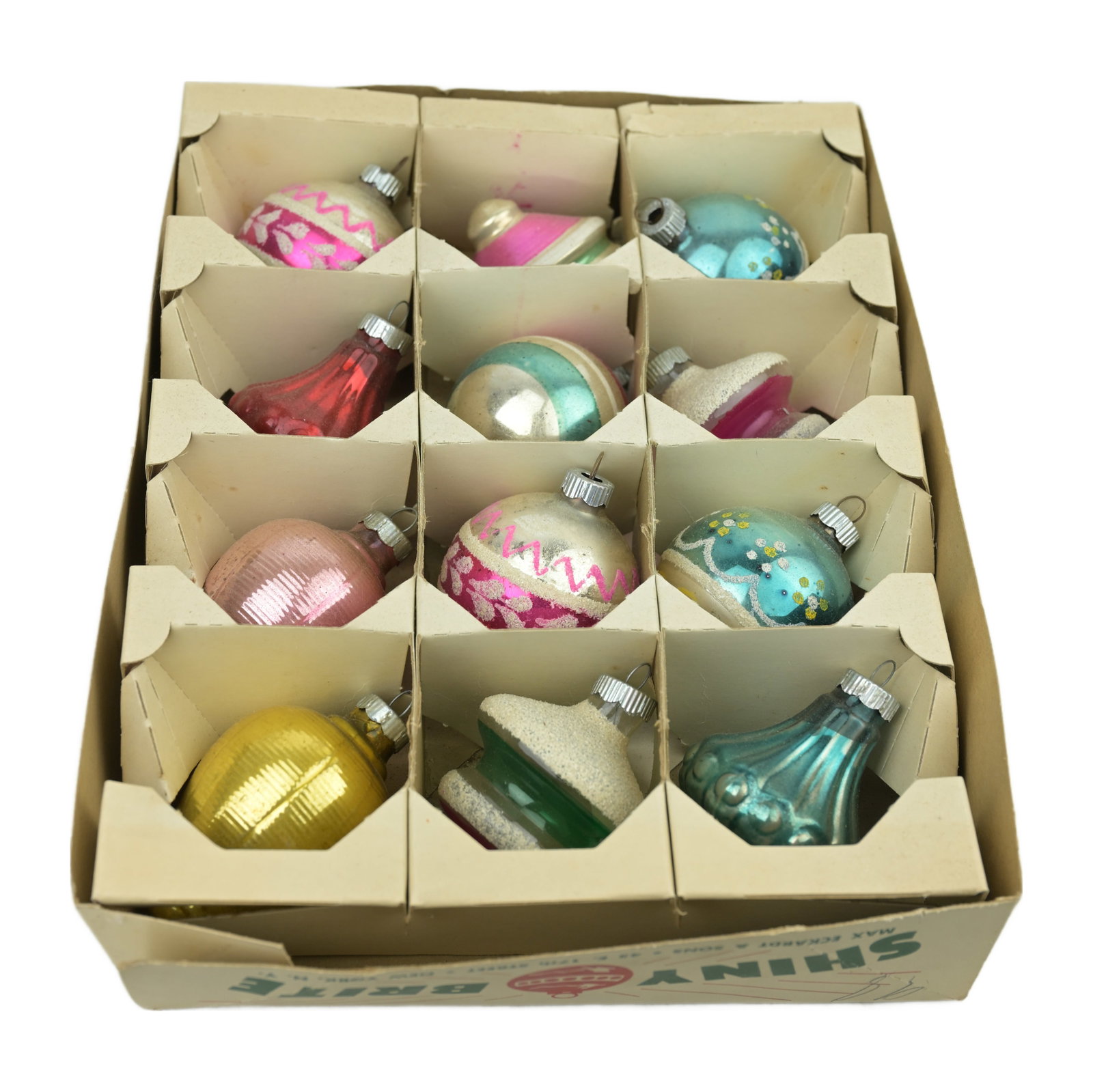 Mercury Christmas Ornaments (Lot of 12) 1960's original Box: Mercury Christmas Ornaments (Lot of 12) 1960's original Box