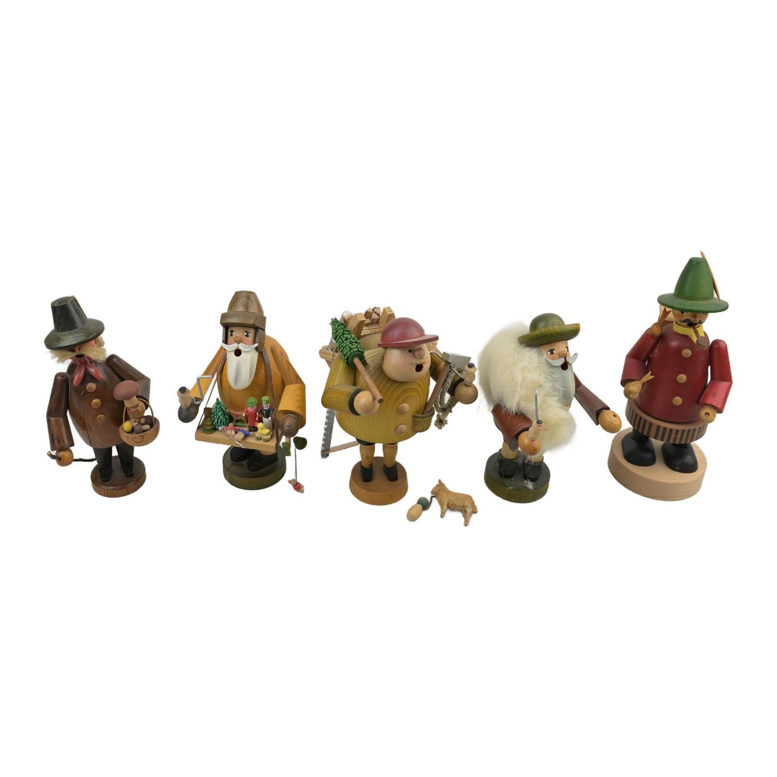 Traditional Wooden Figures ERZGEBIRGE (5 Figurines) East Germany (1 of 4)