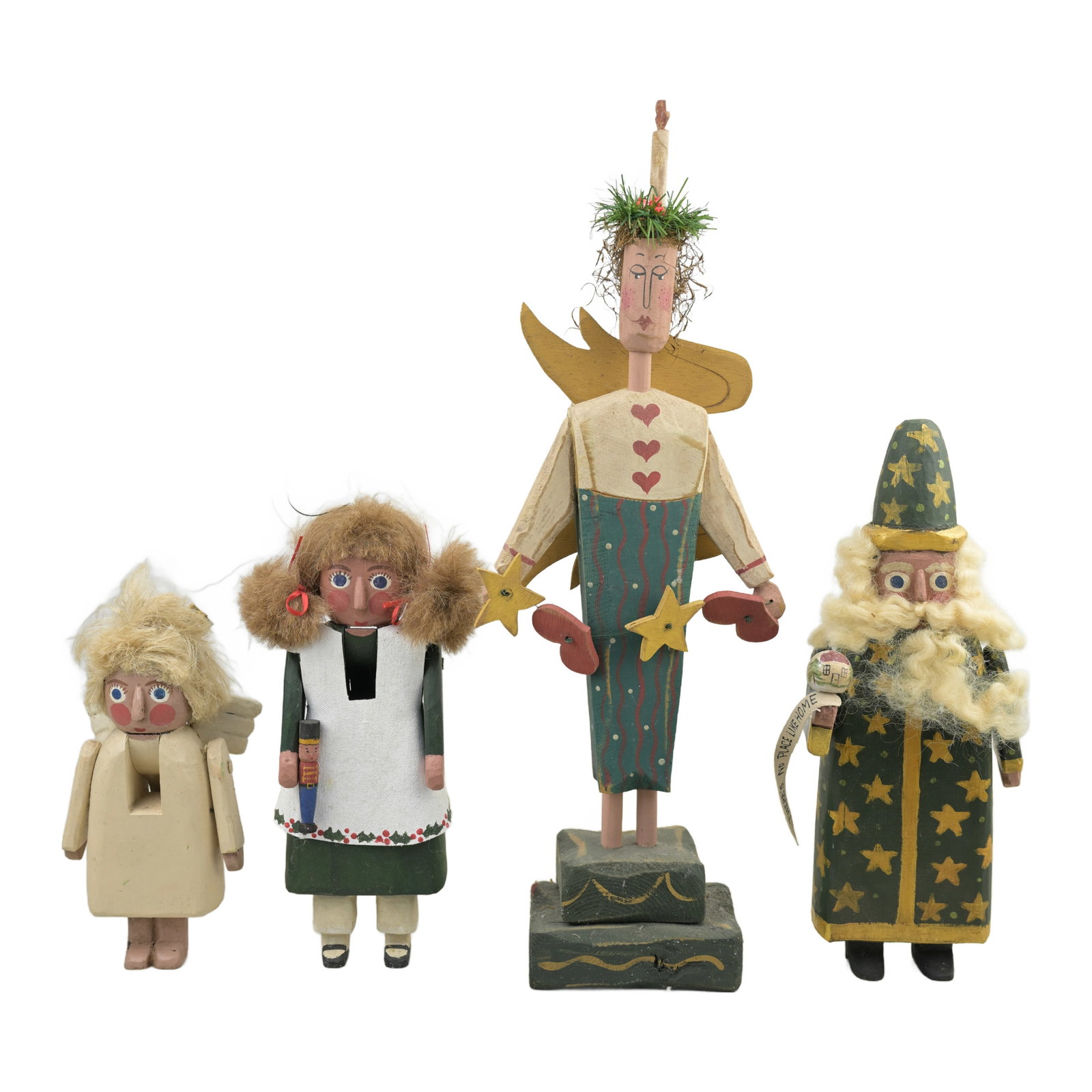 Mary Myers Wooden Christmas Characters (Lot of 4): Mary Myers Wooden Christmas Characters (Lot of 4)