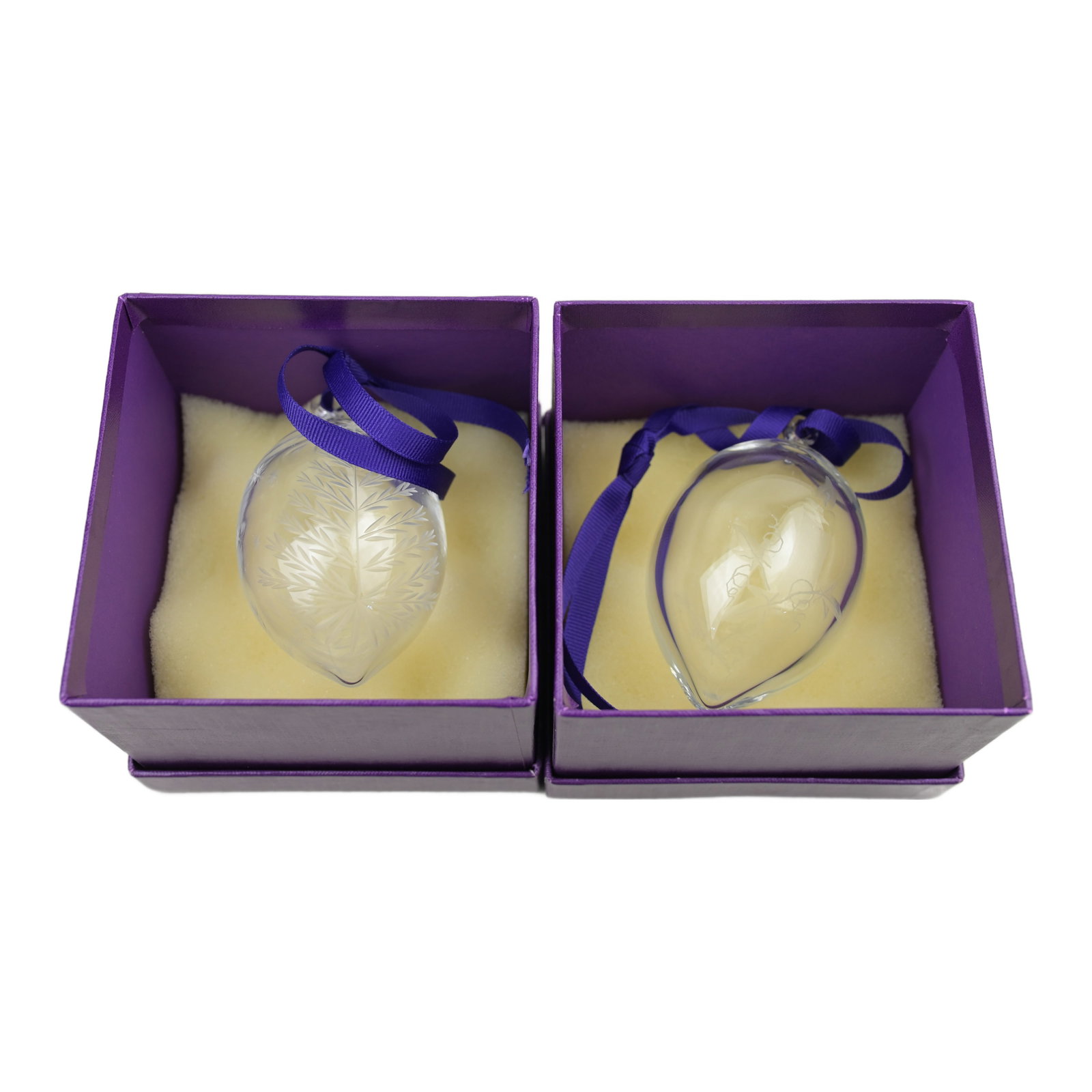 Crystal Christmas Ornaments (Lot of 2) William Yelloward: Crystal Christmas Ornaments (Lot of 2) William Yelloward