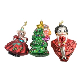 Radko Mid Century Modern Christmas Ornaments (Lot Of Three)