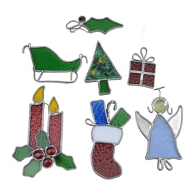Vintage Stained Glass Christmas Ornaments