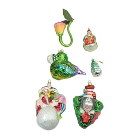 Vintage Glass Cartoon Ornaments Dr. Seuss, Flower, Muppets
