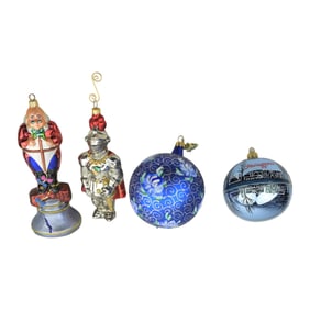 Vintage Glass Christmas Ornaments (Lot Of 4)