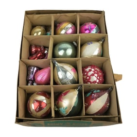 Mid-Century Shiny Brite Christmas Ornaments (1930's)