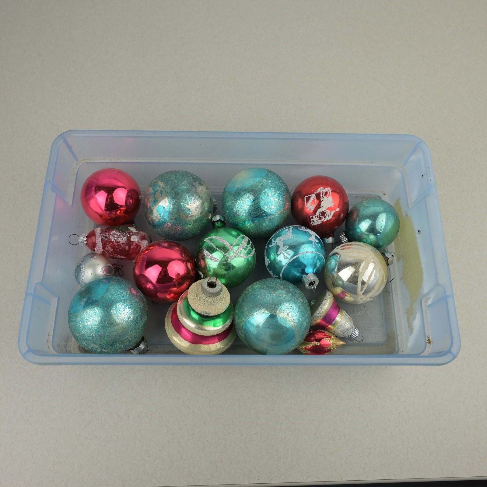 Shiny Brite Mid-Century Modern Christmas Ornaments: Shiny Brite Mid-Century Modern Christmas Ornaments. A colorful lot with bright colors made in 1930's