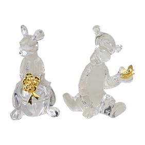 Lennox Winnie the Pooh and Ron crystal figurines