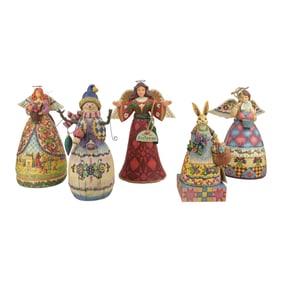 Jim Shore Christmas Figures (Lot of 5) With Original Boxes