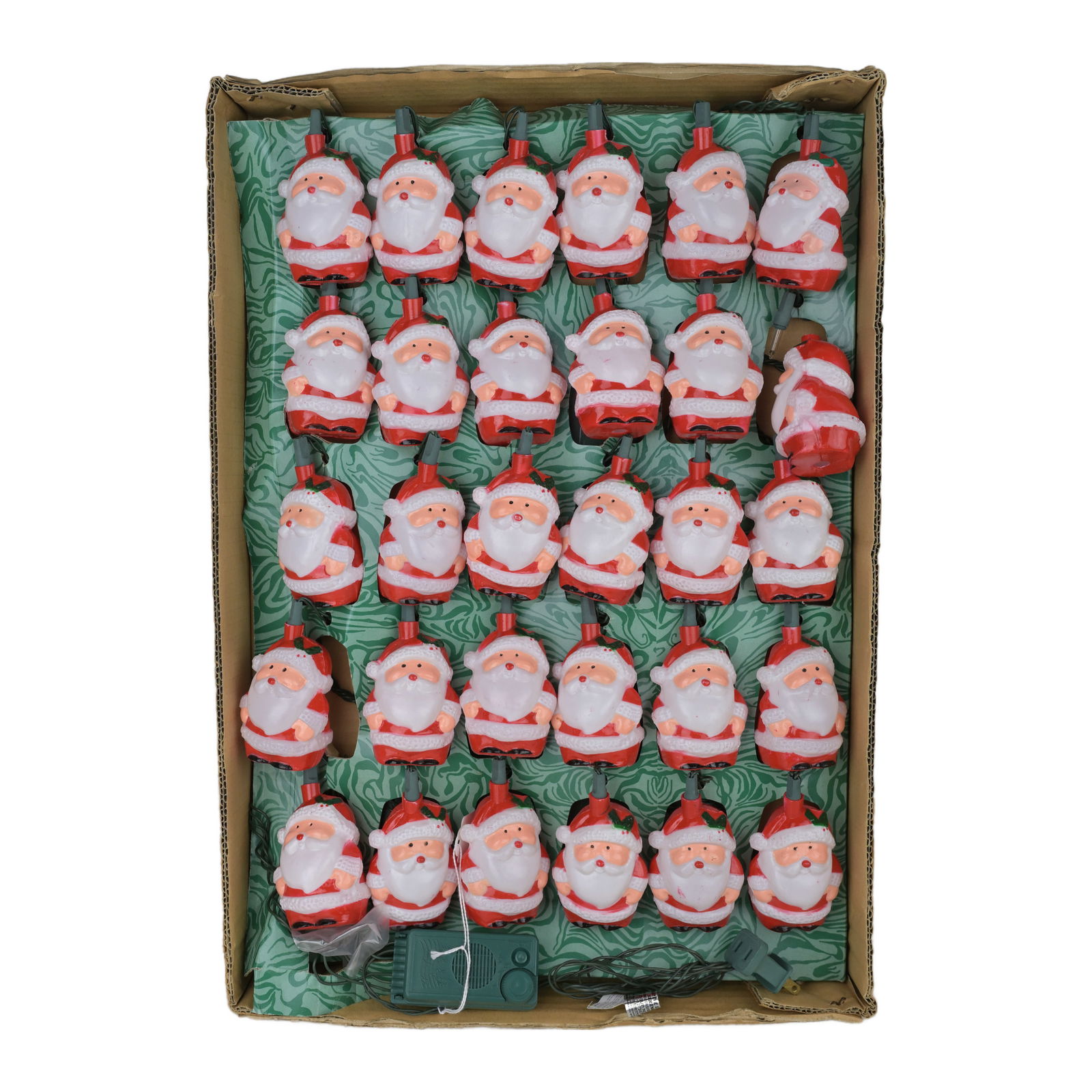 Vintage Santa Christmas Lights with Music Box: Vintage Santa Christmas Lights with Music Box