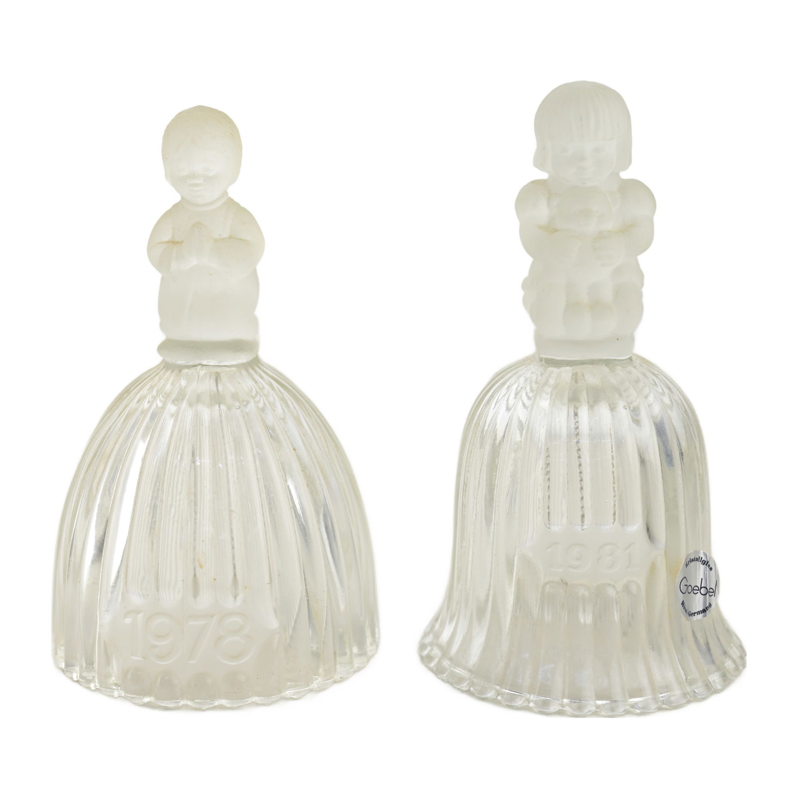 Goebel Crystal Glass Bell (lot of 2) 1978 & 1981: Goebel Crystal Glass Bell (lot of 2) 1978 & 1981 Western Germany