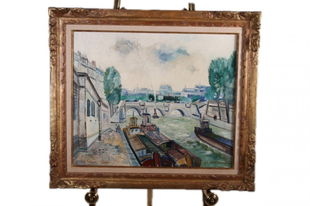 Max Savy Harbor Scene Oil Painting Dec 04 2011 Manor