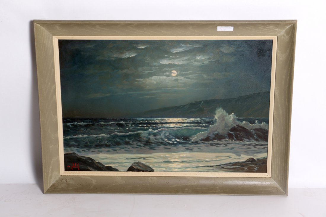 Alexander Nelke Seascape Oil on Canvas (B) (1 of 2)