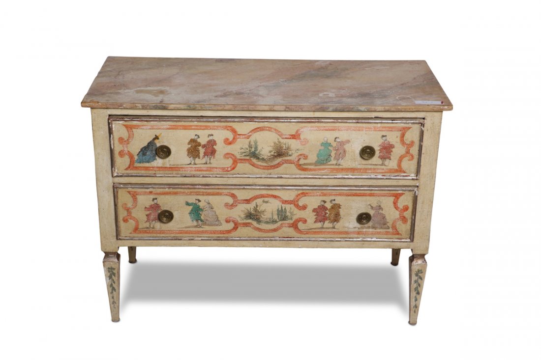 2 drawer Italian Painted Chest. (1 of 2)
