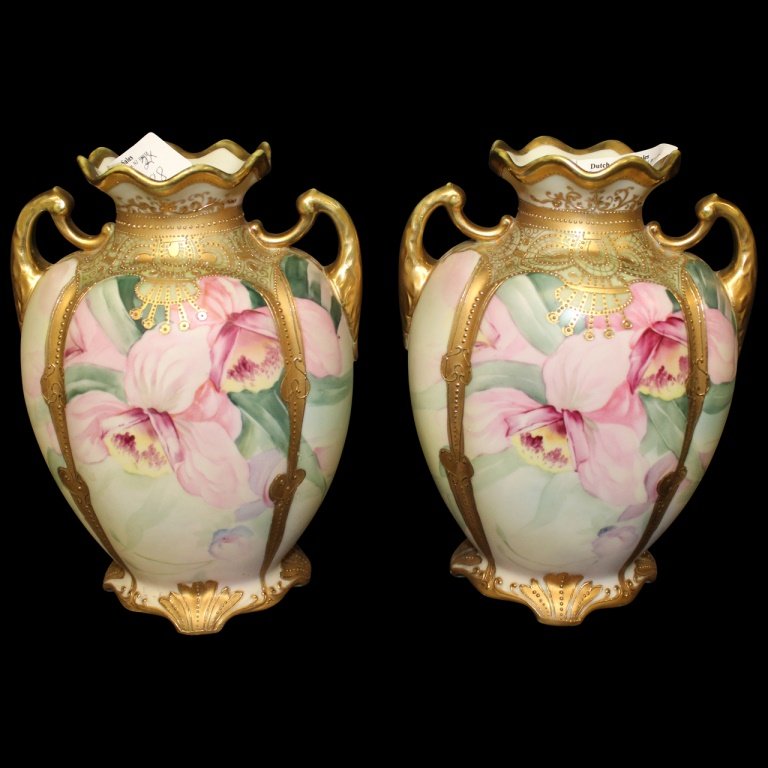 Pair of Nippon Handpainted Vases (1 of 8)
