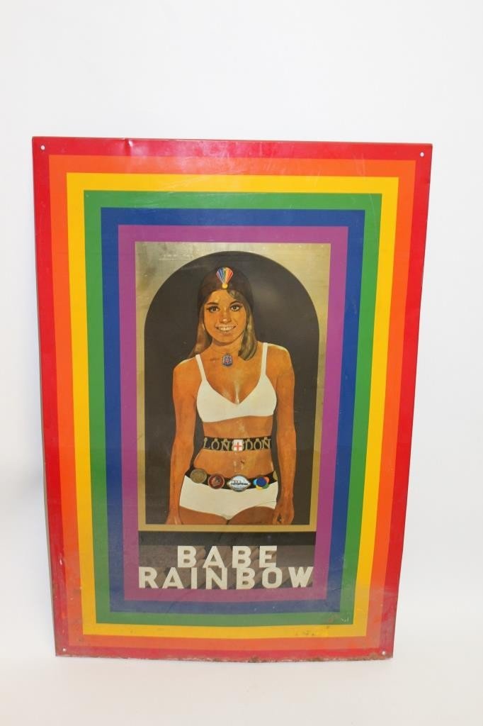 Peter Blake - Vintage Babe Rainbow Screenprint on tin (1 of 1)
