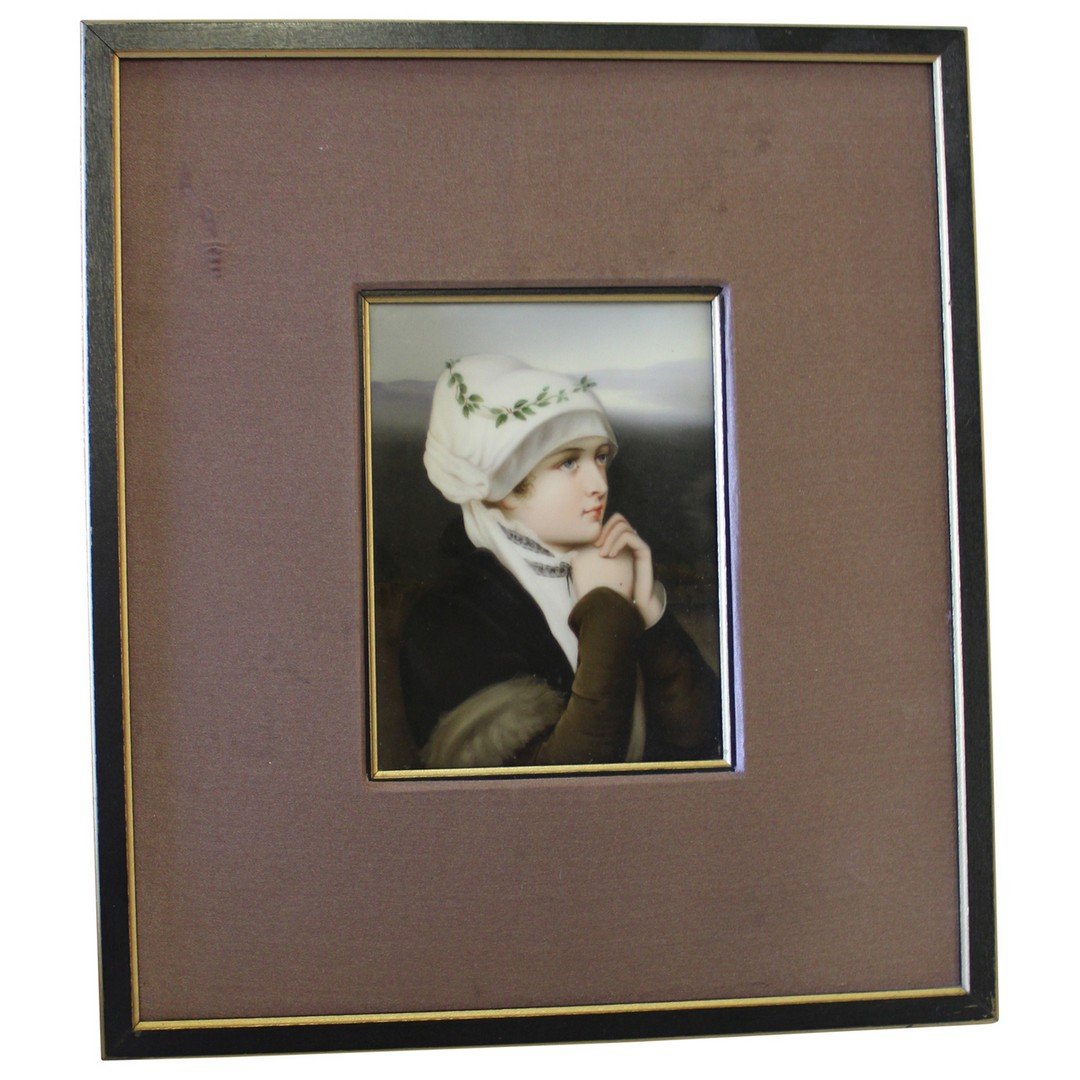 Hand Painted Portrait on Porcelain German bride (1 of 3)