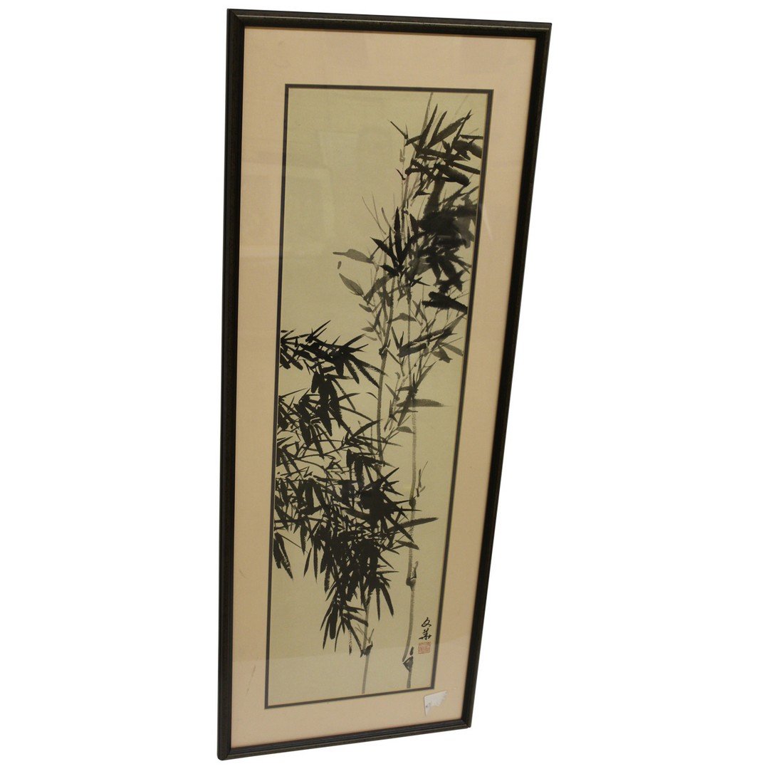Japanese School Bamboo Ink on Paper: Japanese School Bamboo Ink on Paper Circa early 20th Century. Measures 37" x 10".