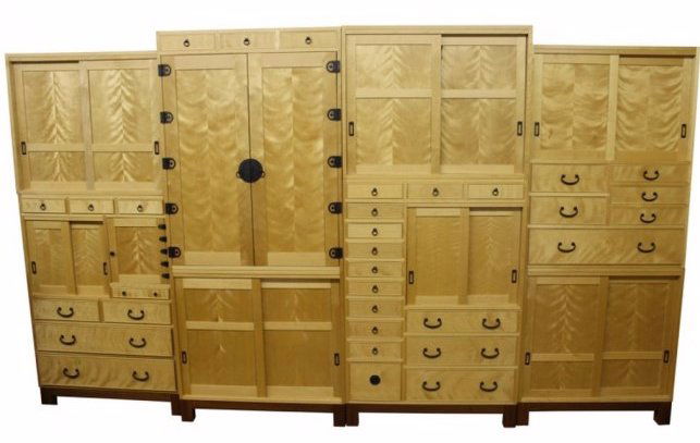 Contemporary Tansu Style Birch Cabinet by Shapson (1 of 1)