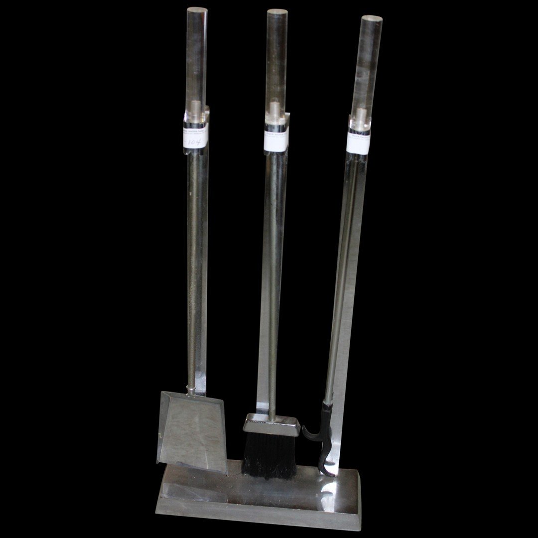 Chrome and Lucite Fireplace Tools. (1 of 2)