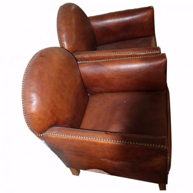 1930's French Diminutive Leather Childs Club Chairs (1 of 5)