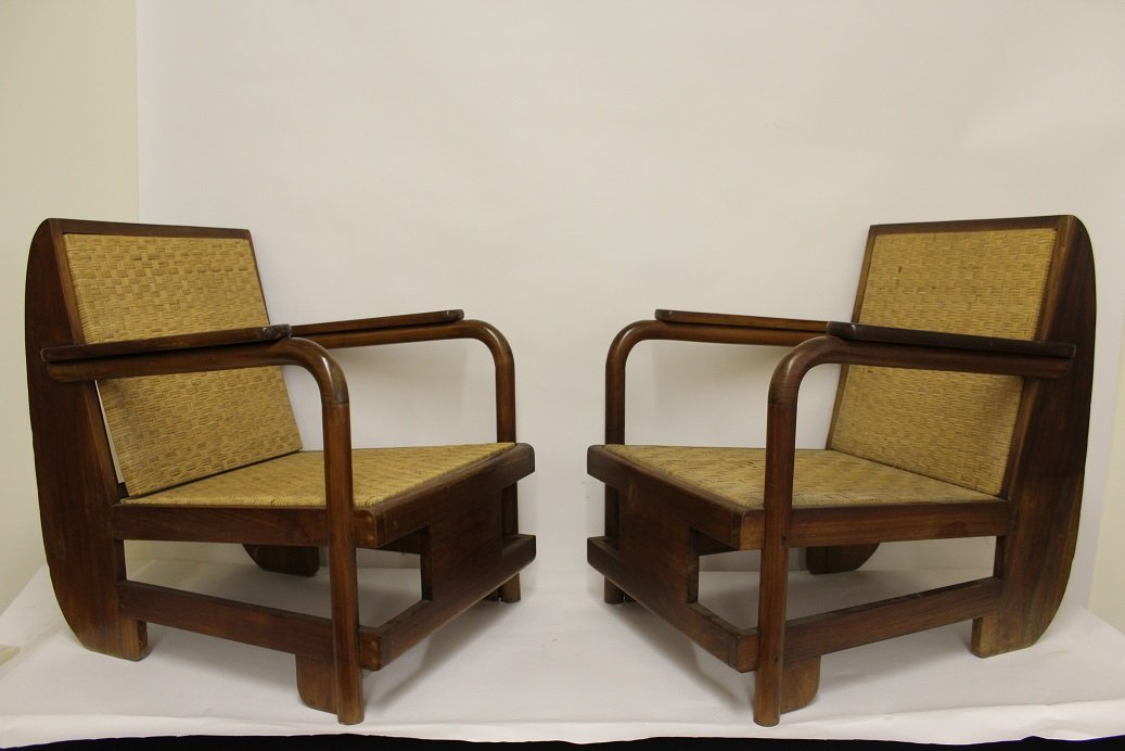 Mid Century Modern Cane Back Lounge Chairs (1 of 3)