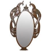 European Period Arts & Crafts Peacock Mirror (1 of 2)