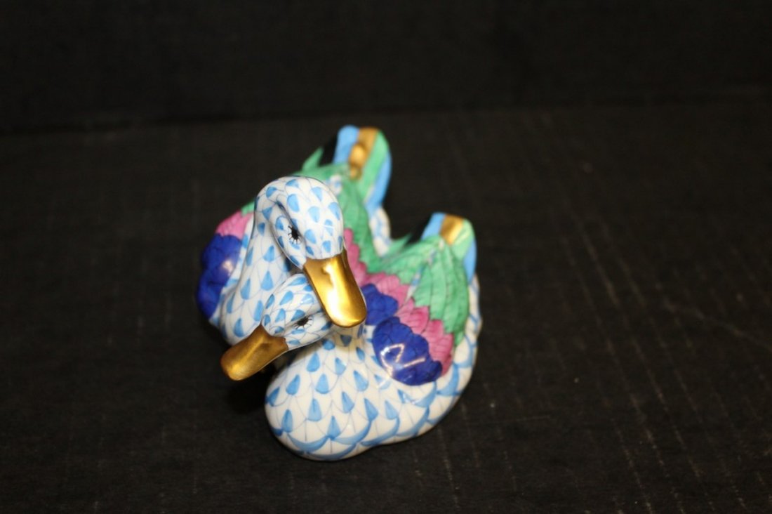 Herend Porcelain Fishnet Ducks. (1 of 4)