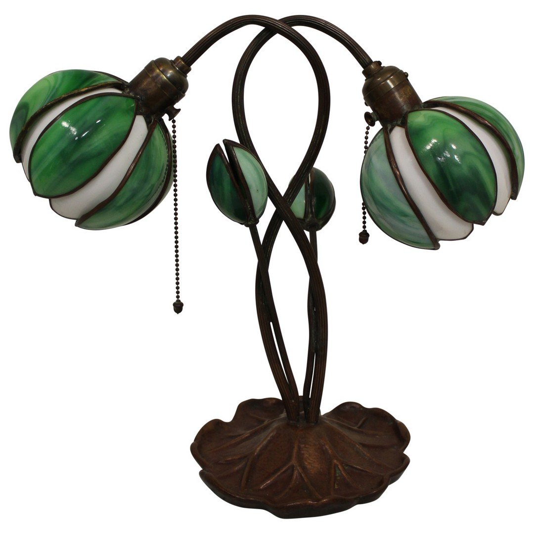 Handel Lamp Green white shades (1 of 4)