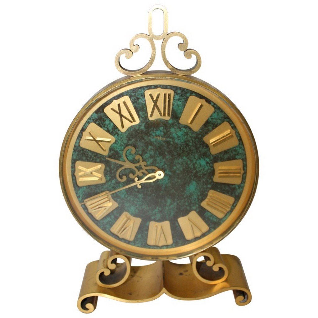 Swiss Brass & Malachite Clock (1 of 5)